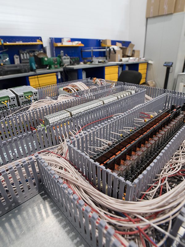 Making an electricity panel board - a bunch of electric wires inside